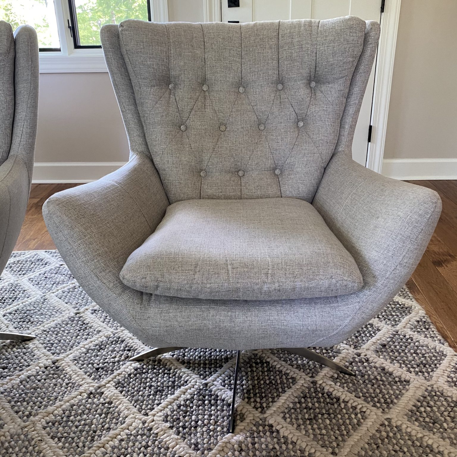 Pottery Barn Swivel "Wells" Chair (1 of 2) - Changover Sales