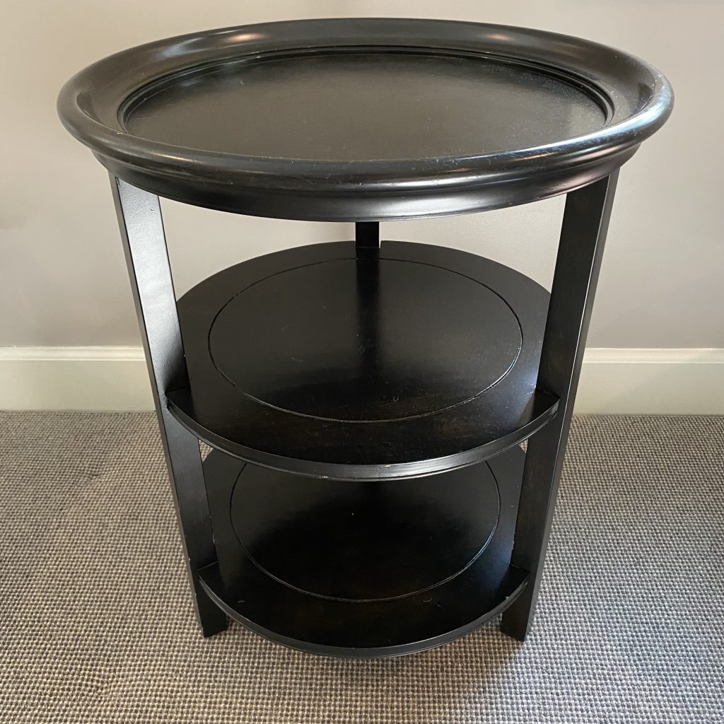 Round Black Tiered Side Table - Changover Sales