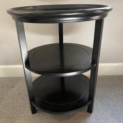 Round Black Tiered Side Table - Changover Sales